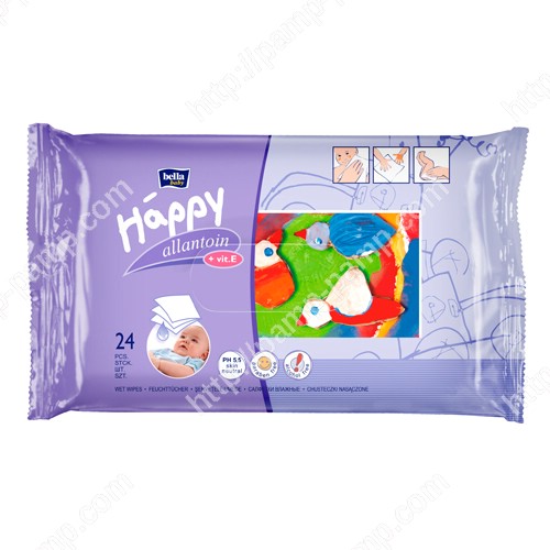 Детские влажные салфетки Bella Baby Happy с витамином Е для ухода за кожей младенцев 24 шт 5900516420680 #11